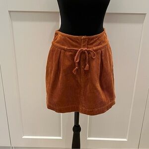 NWOT Jacqui E The Label Rust Corduroy Mini Skirt